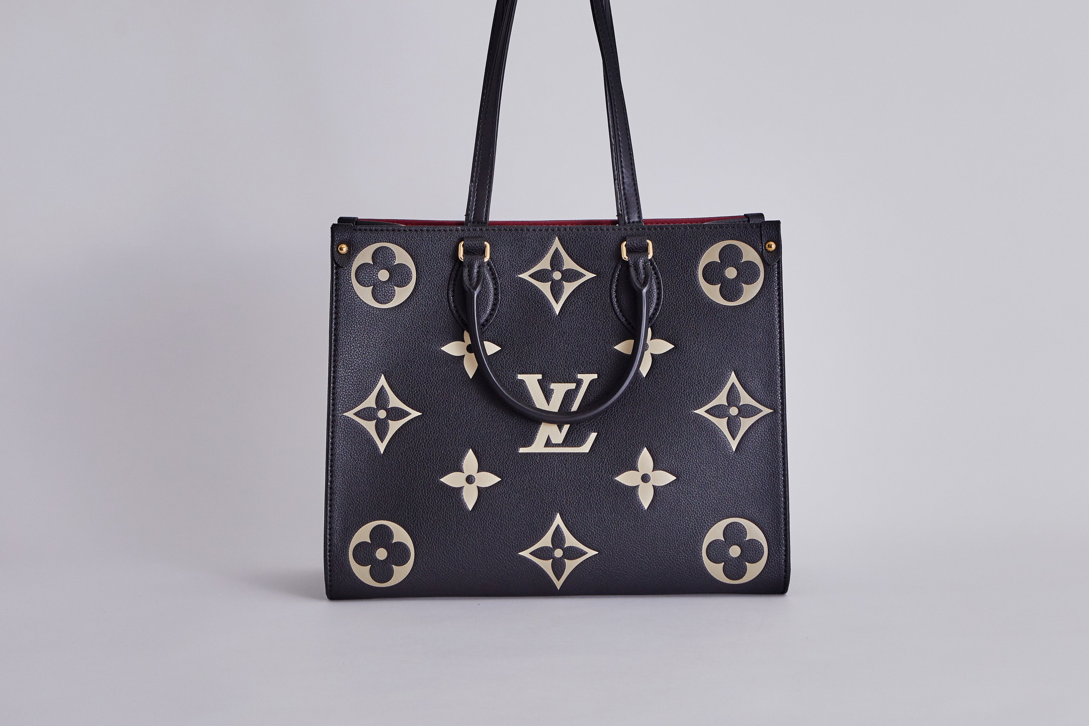 Louis Vuitton Teddy Onthego GM Calfskin Monogram Shoulder Bag Black