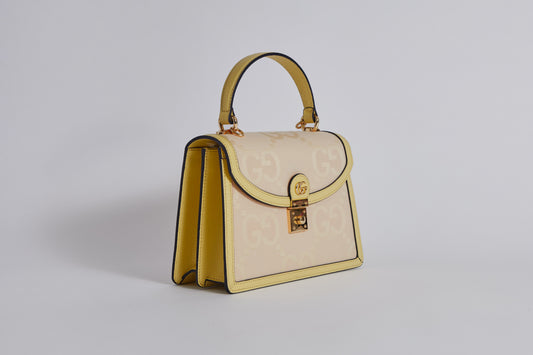 Gucci Ophidia Jumbo GG top handle bag - Yellow