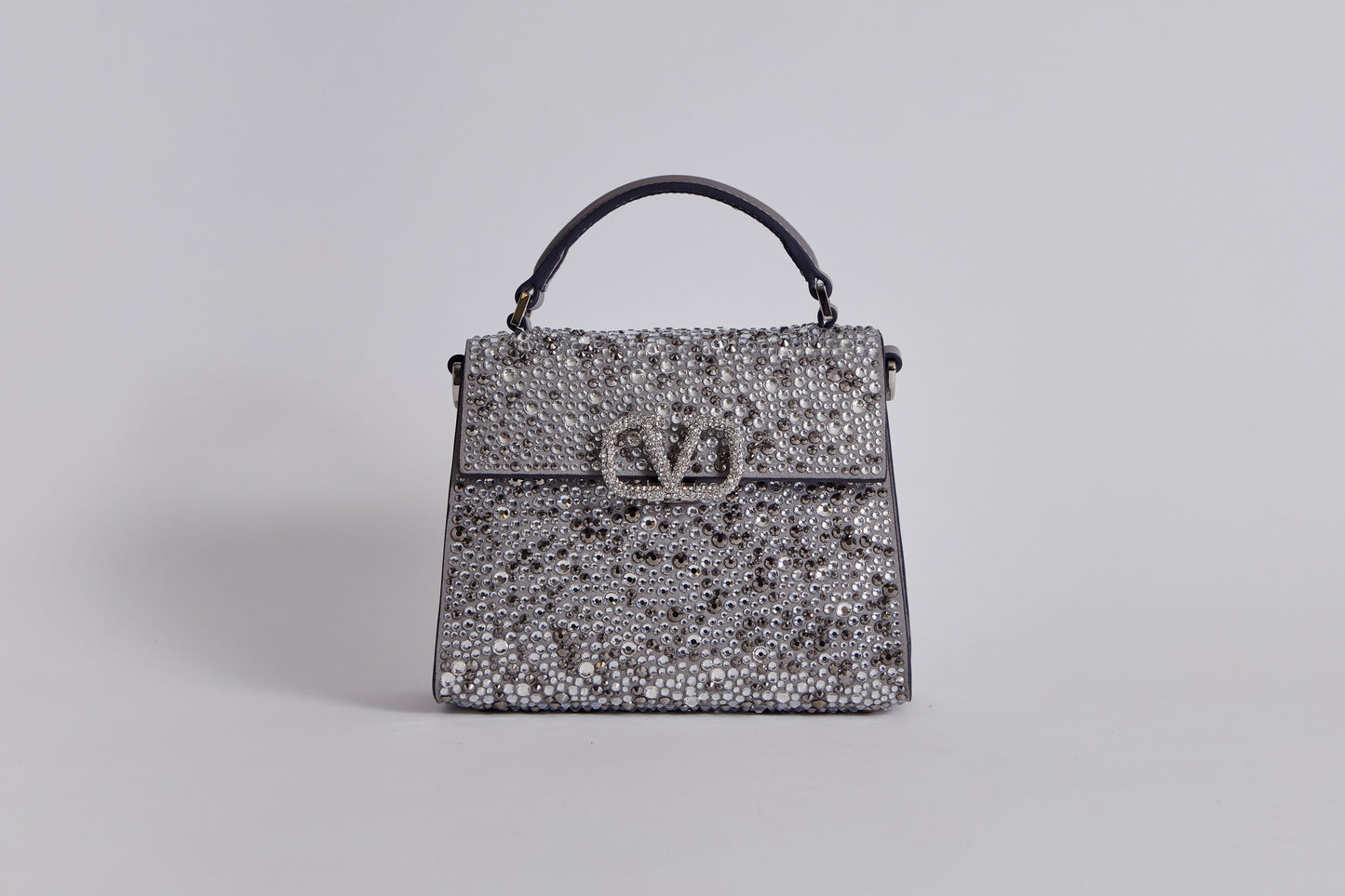 Valentino Mini Vsling handbag with rhinestones - Black & White