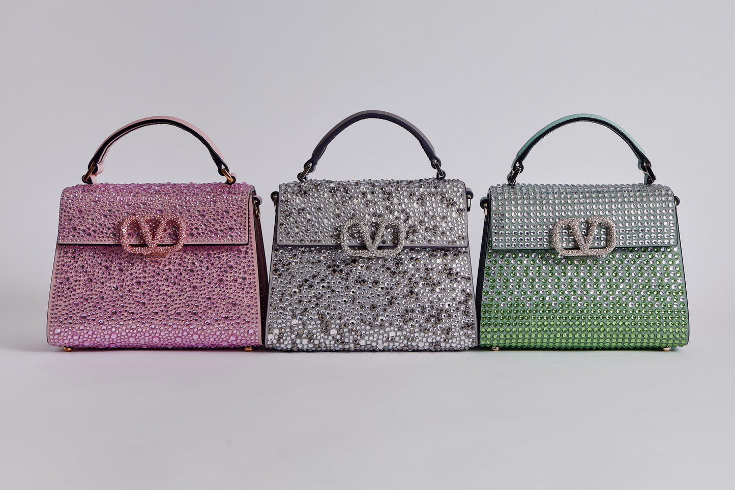 Valentino Mini Vsling handbag with rhinestones - Pink