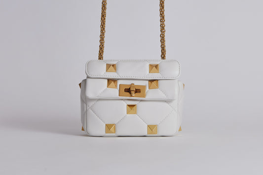 Valentino Roman Stud Bag - White