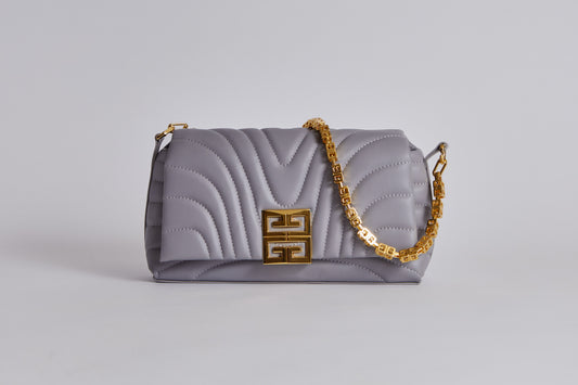 Givenchy Small Soft Bag in quilted leather with chain - Grey