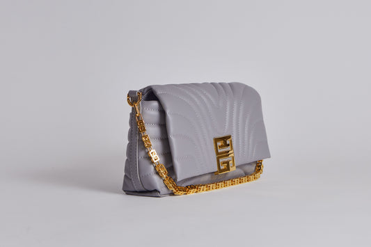 Givenchy Small Soft Bag in quilted leather with chain - Grey