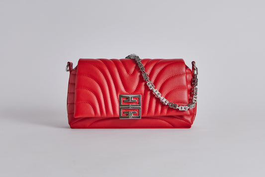 Givenchy Small Soft Bag in quilted leather with chain - Red