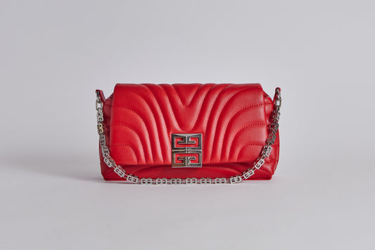 Givenchy Small Soft Bag in quilted leather with chain - Red