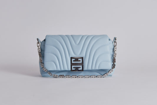 Givenchy Small Soft Bag in quilted leather with chain - Pastel Blue