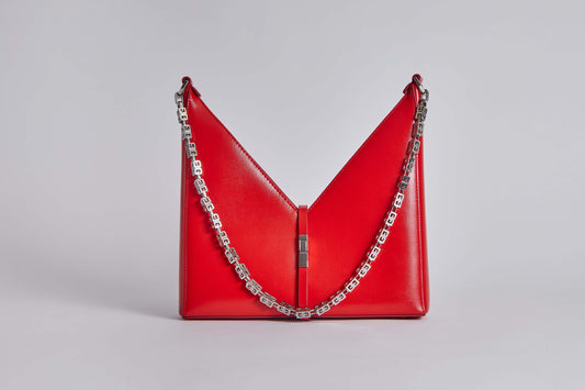 Givenchy Cut Out Bag in Box leather with chain - Red