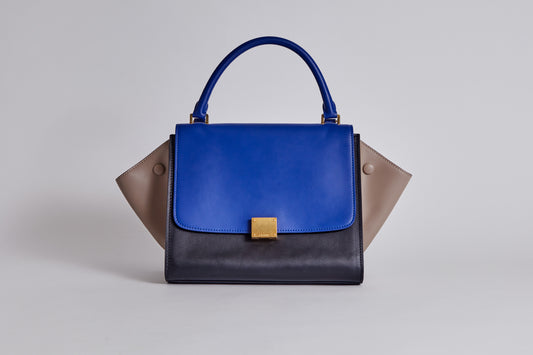 Celine Trapeze Tote Bag Royal Blue-Multi