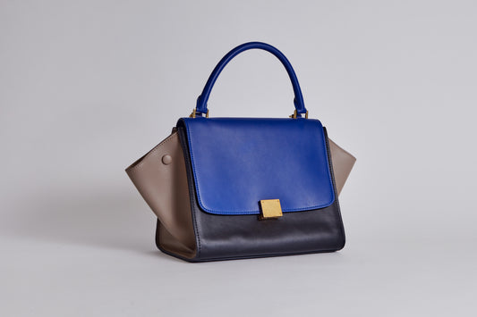 Celine Trapeze Tote Bag Royal Blue-Multi