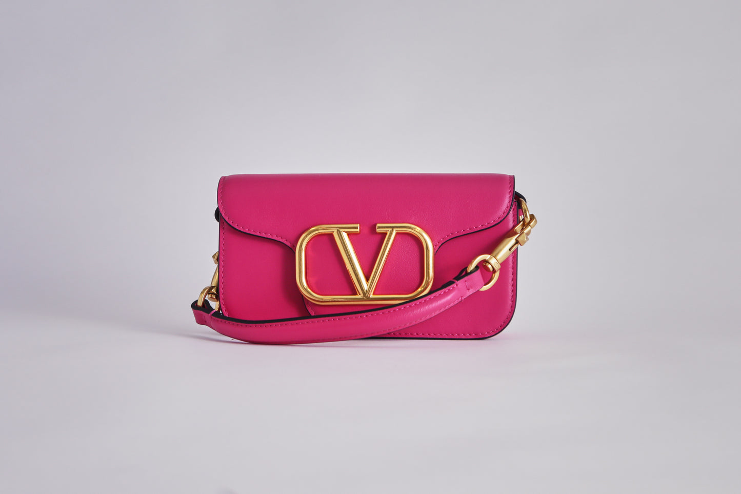 Valentino Loco Small Shoulder Bag in Calfskin  - Pink
