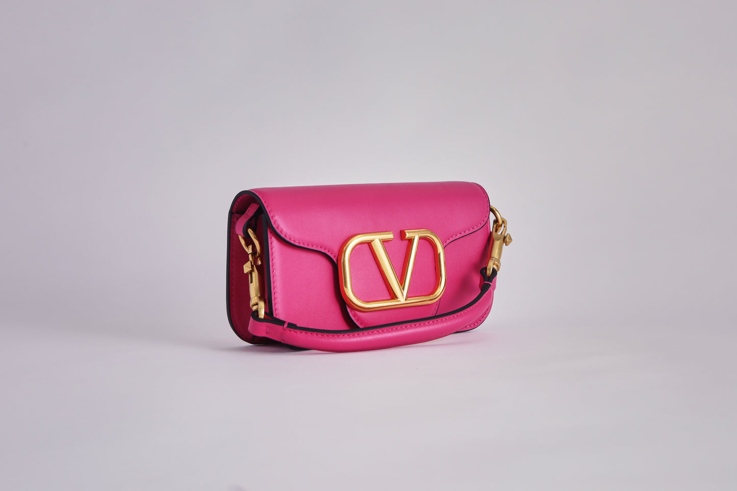 Valentino Loco Small Shoulder Bag in Calfskin  - Pink