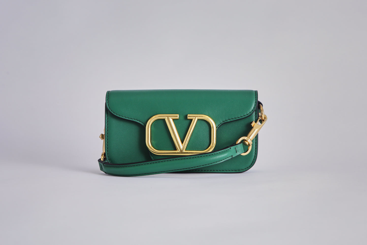 Valentino Loco Small Shoulder Bag in Calfskin - Green