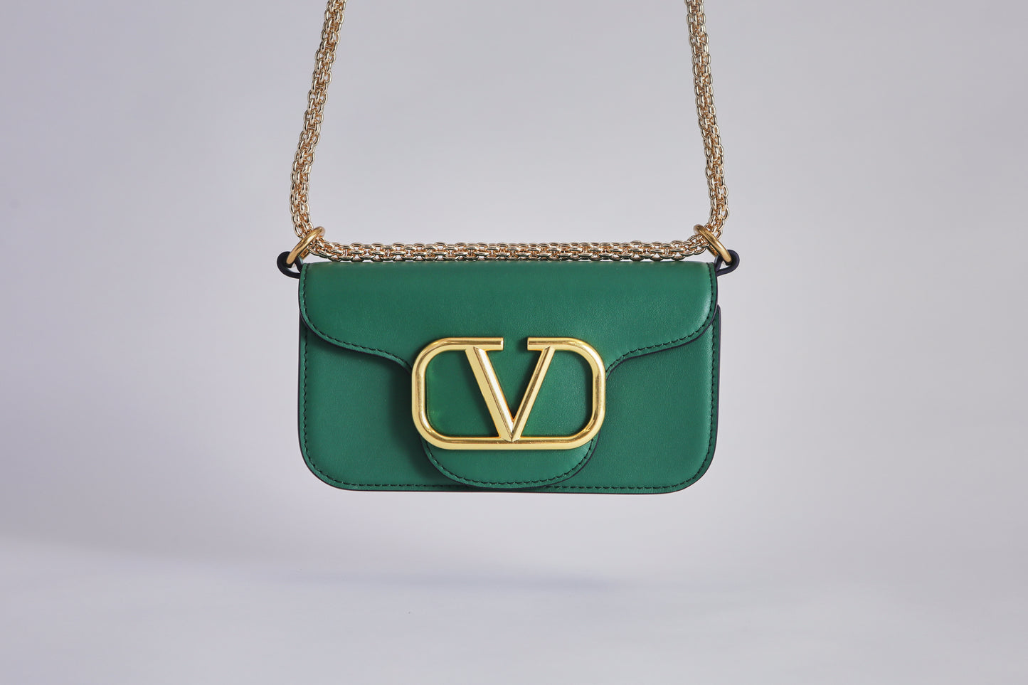 Valentino Loco Small Shoulder Bag in Calfskin - Green