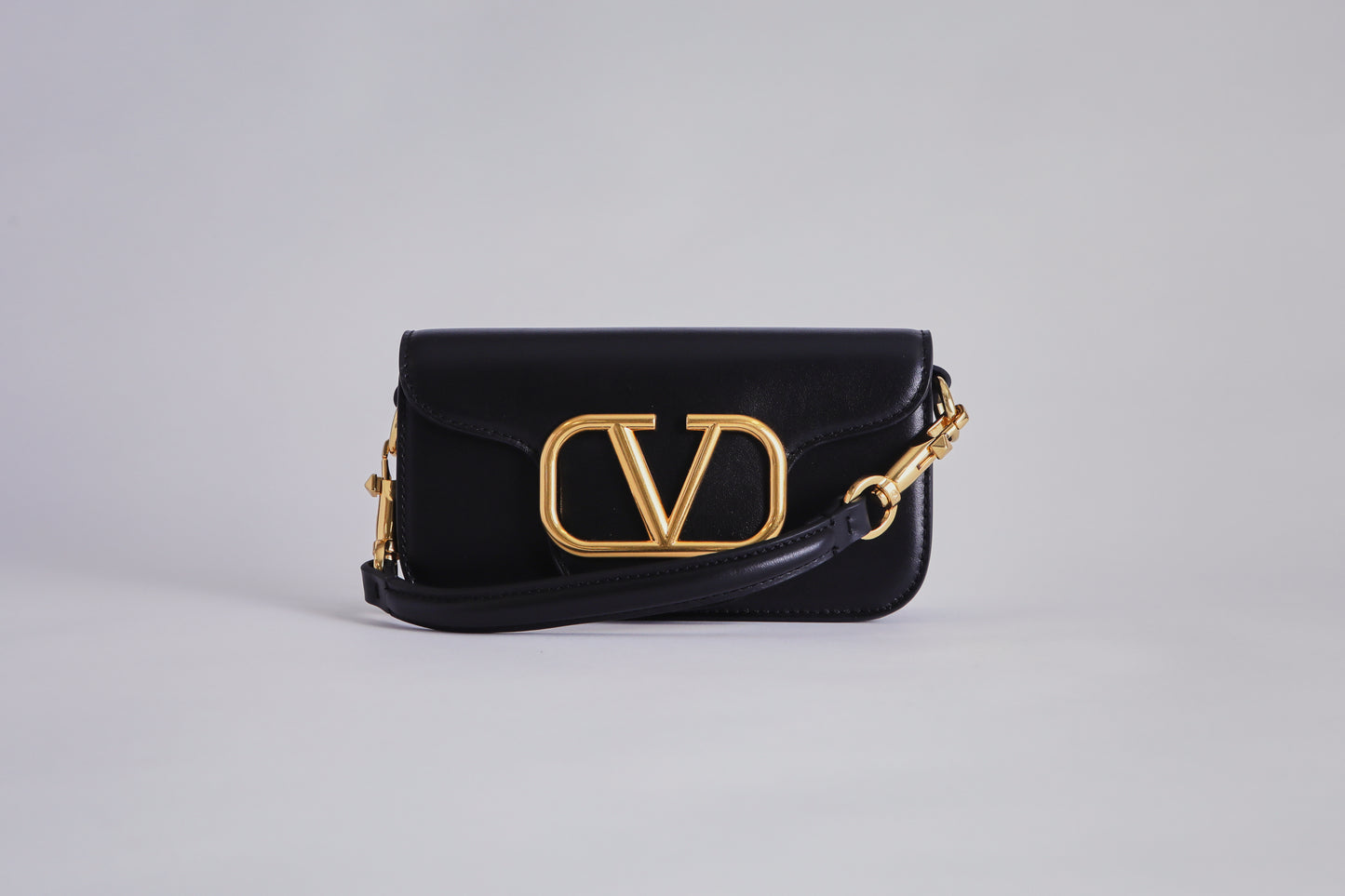 Valentino Loco Small Shoulder Bag in Calfskin - Black