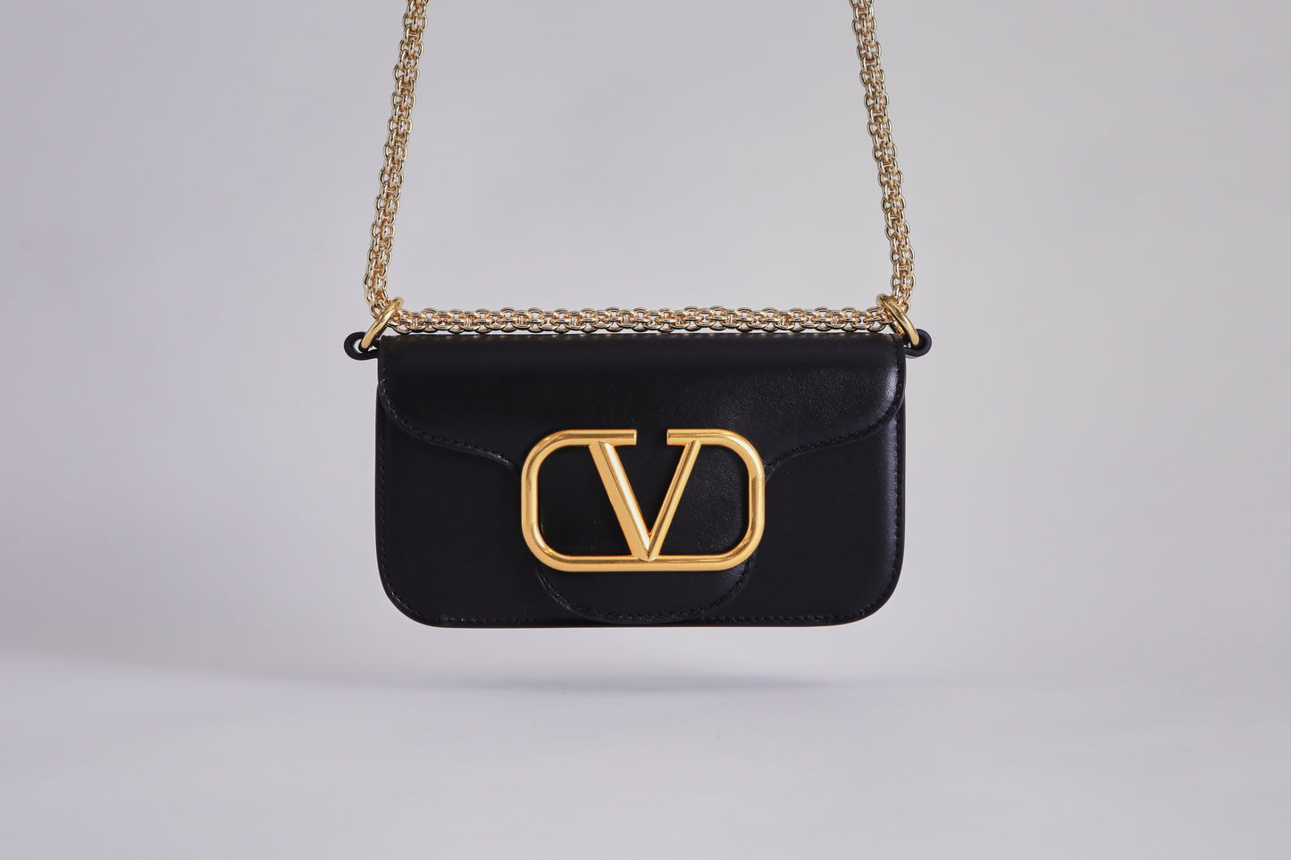 Valentino Loco Small Shoulder Bag in Calfskin - Black