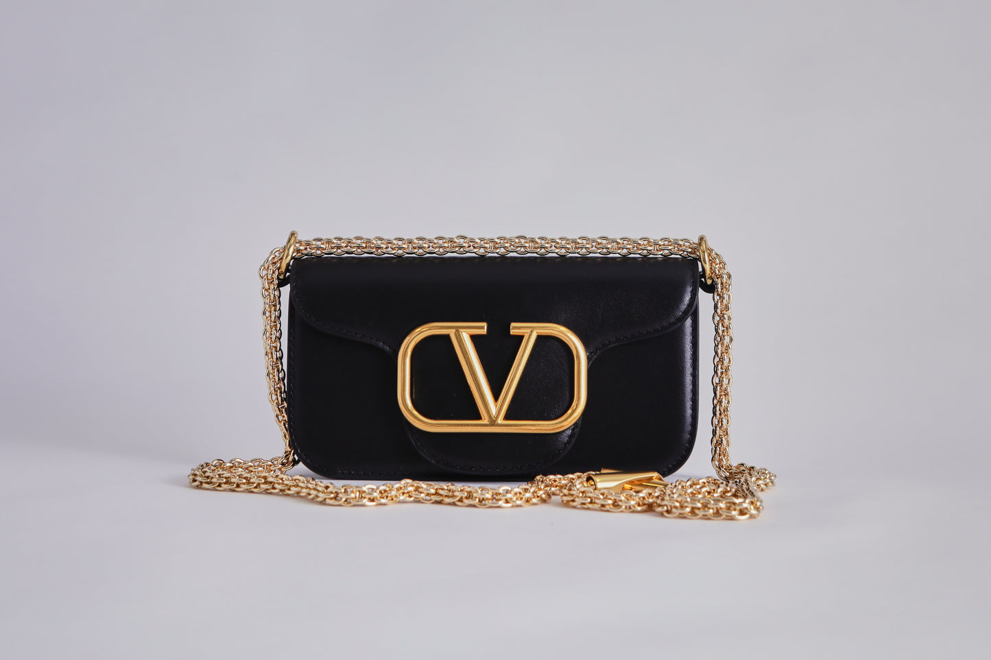 Valentino Loco Small Shoulder Bag in Calfskin - Black