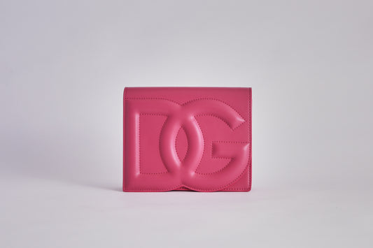 Calfskin DG Logo Crossbody Bag - Pink