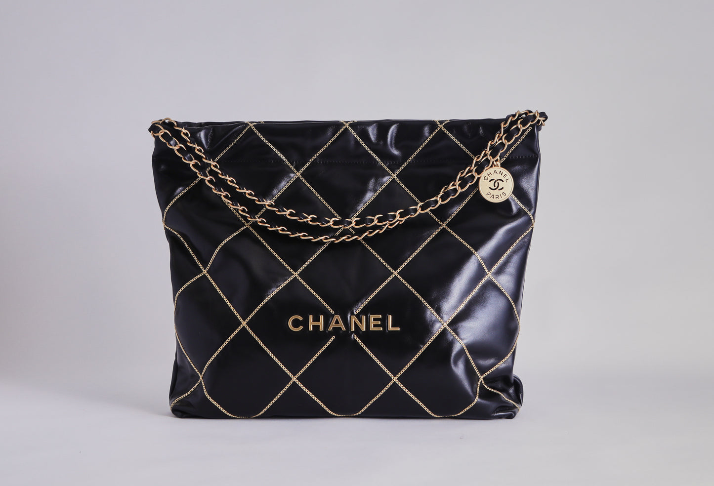 Chanel 22 Handbag Gold and Black