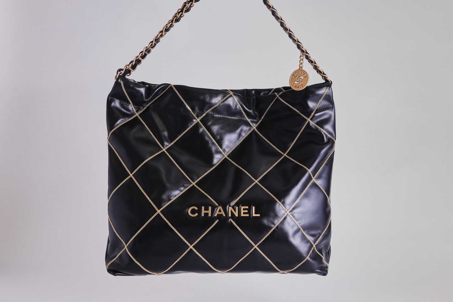 Chanel 22 Handbag Gold and Black