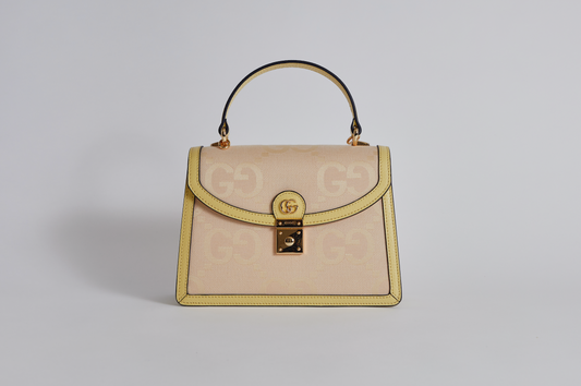 Gucci Ophidia Jumbo GG top handle bag - Yellow