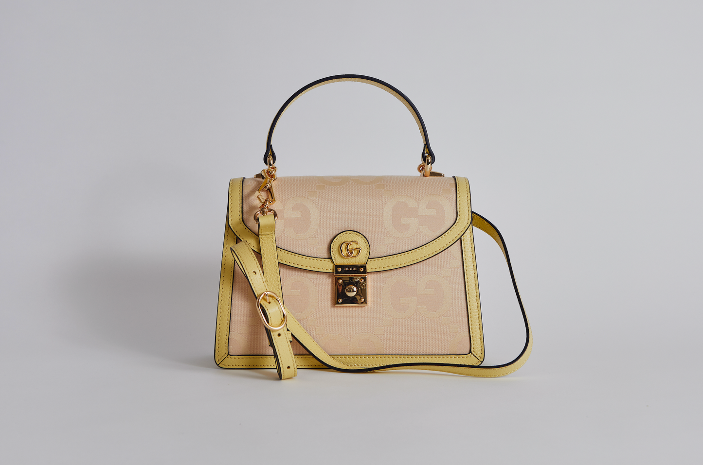 Gucci Ophidia Jumbo GG top handle bag - Yellow