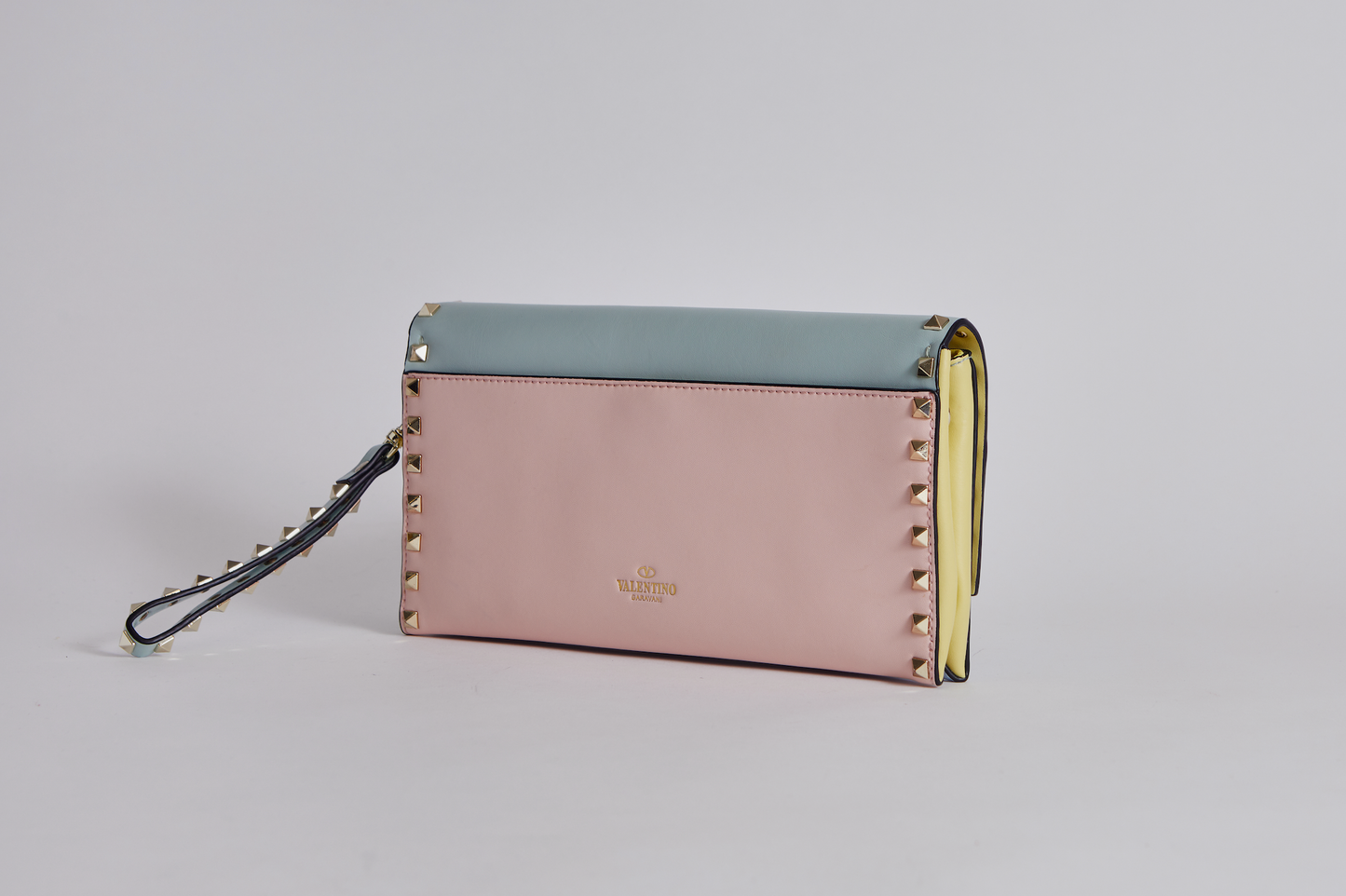 Valentino - Pastel Multi clutch with Gold closure